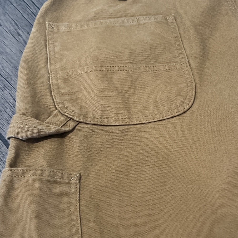 Carhartt Loose Fit Carpenter Pants Mens 42x30 Tan Utility Work Jeans Rugged - Picture 7 of 12